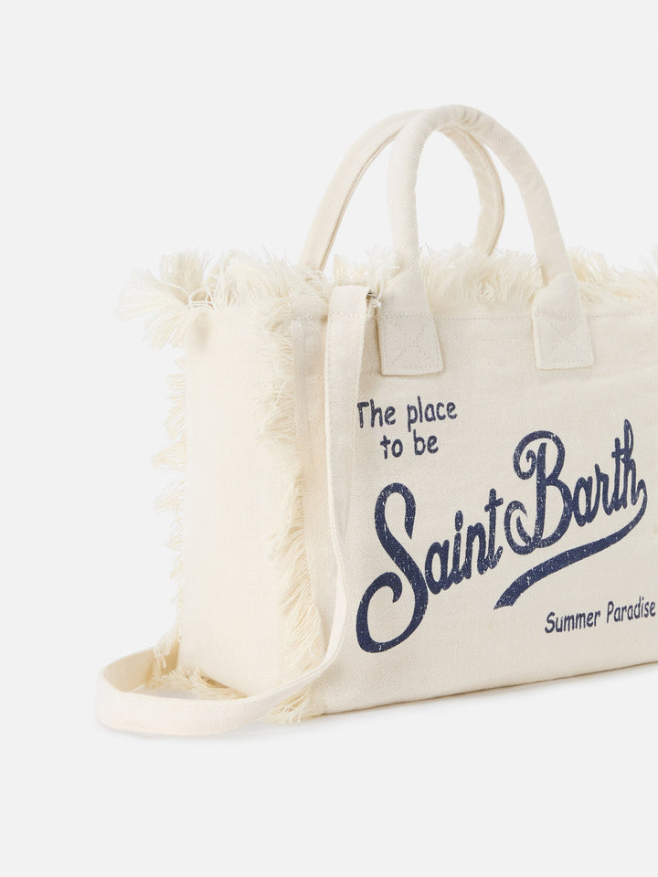 Colette White Solid Linen Bag