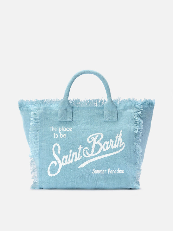 Colette Bag in Solid Light Blue Linen