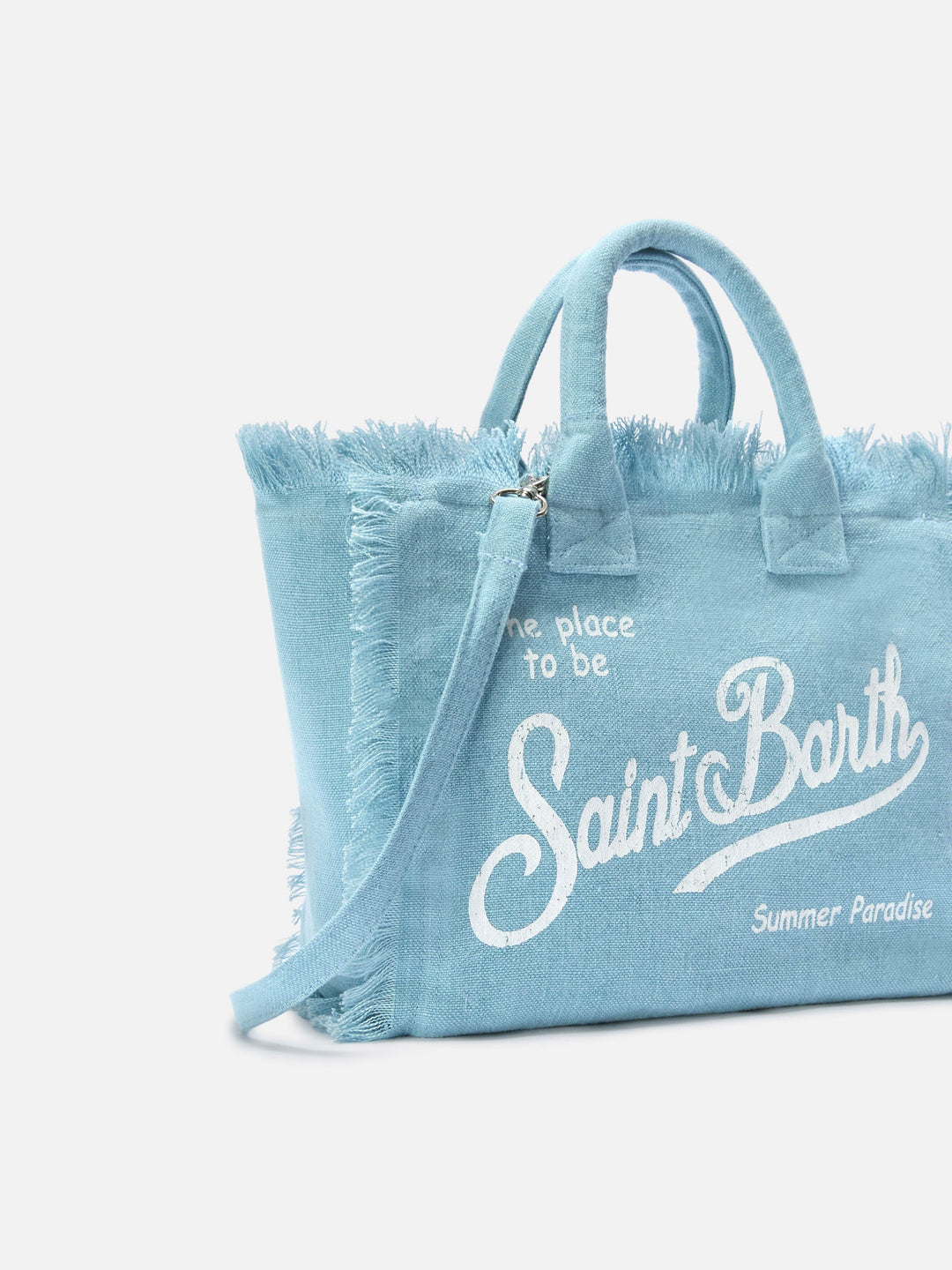 Colette Bag in Solid Light Blue Linen