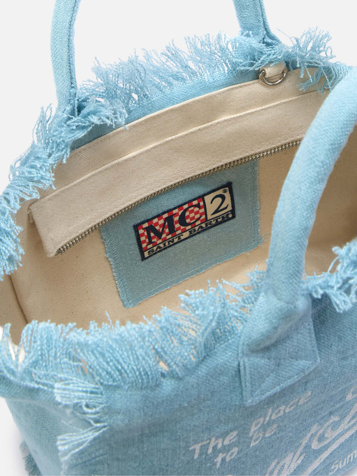 Colette Bag in Solid Light Blue Linen