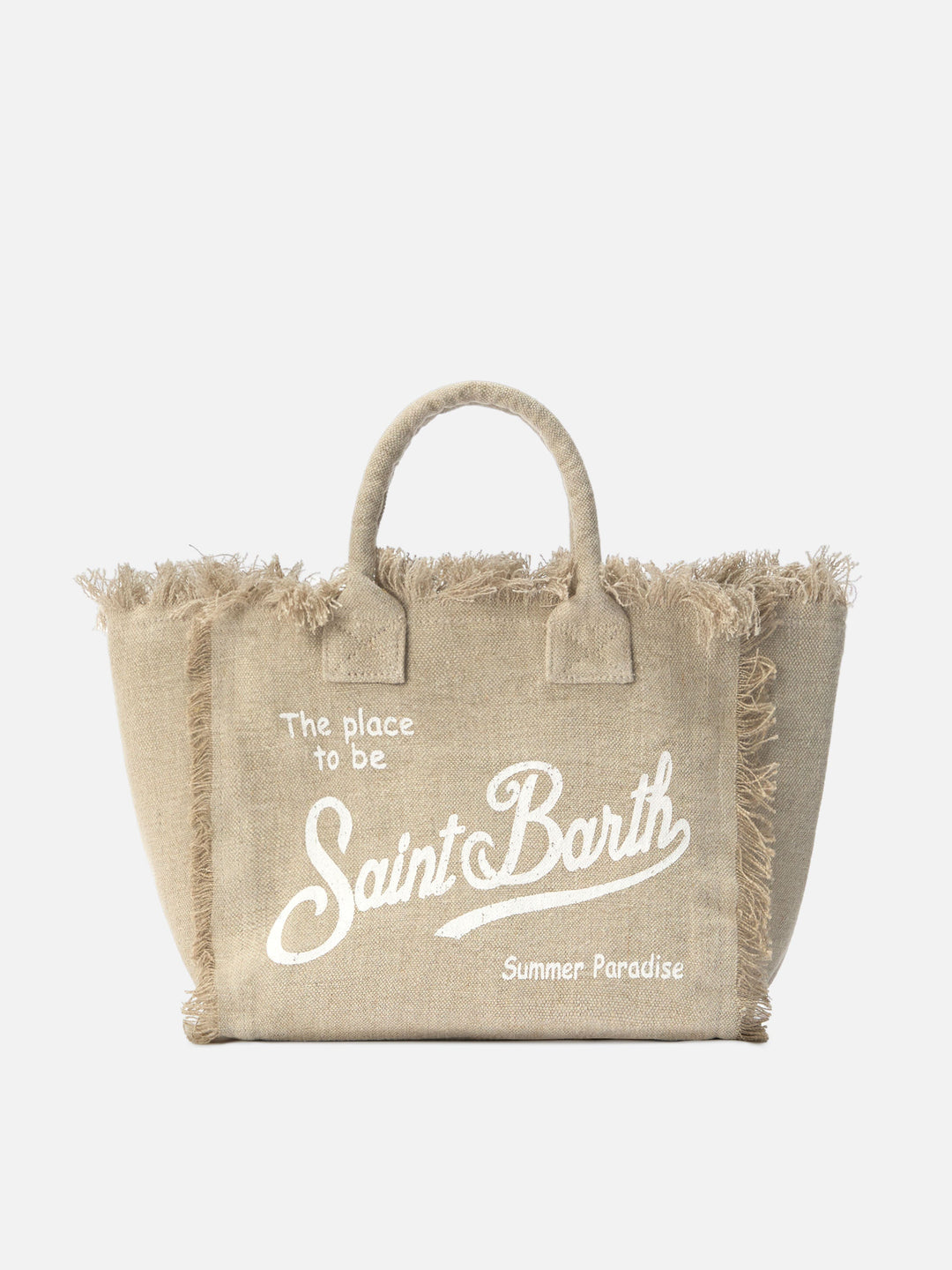 Colette Beige Linen Solid Tote Bag