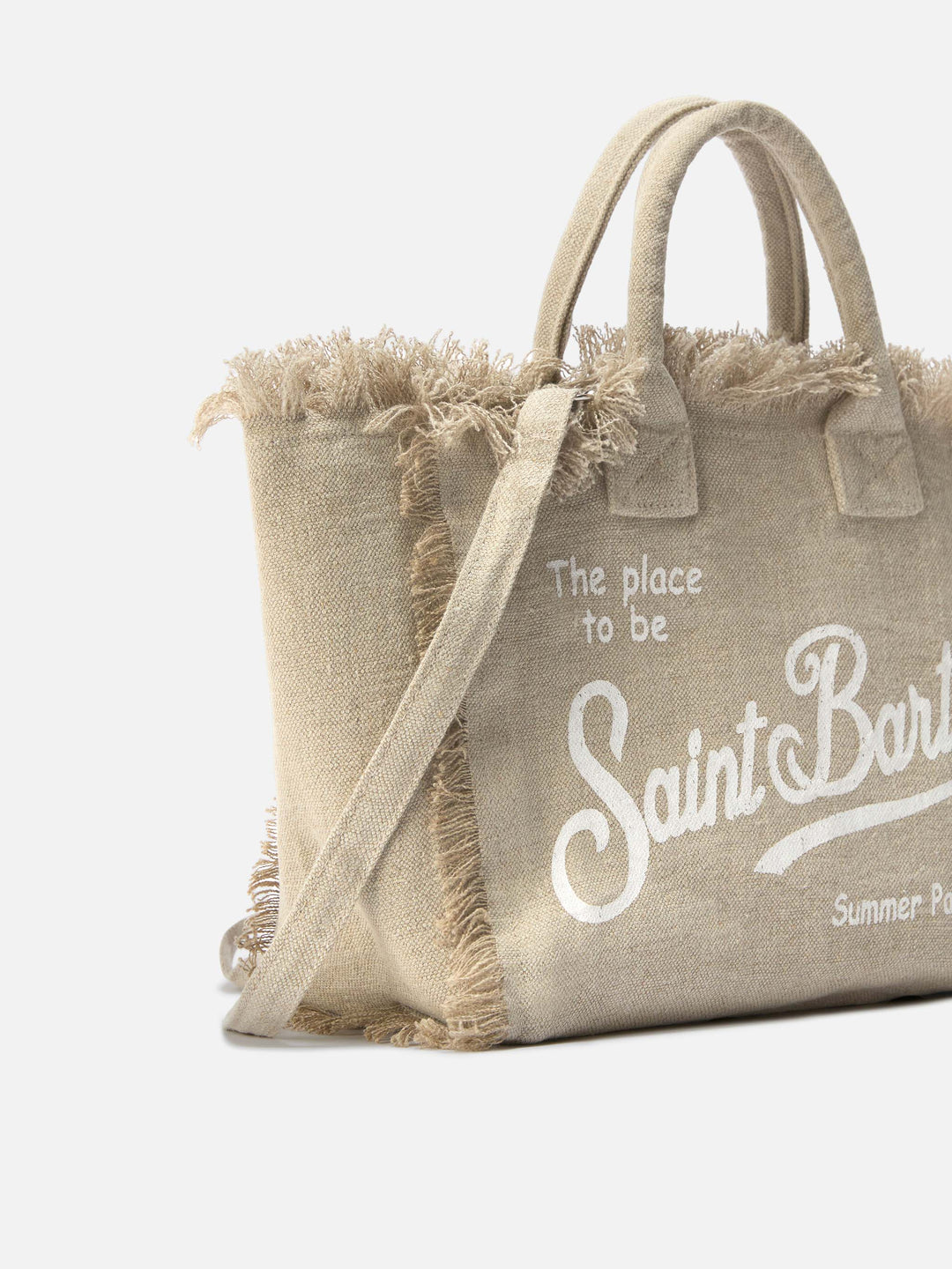 Colette Beige Linen Solid Tote Bag