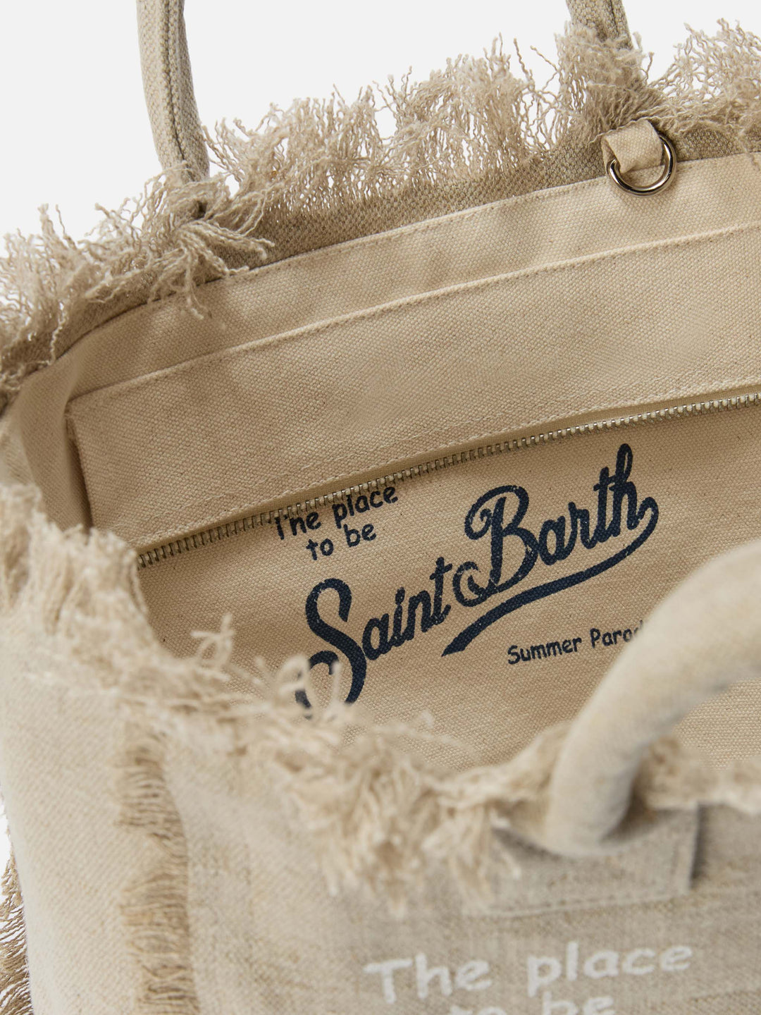 Colette Beige Linen Solid Tote Bag