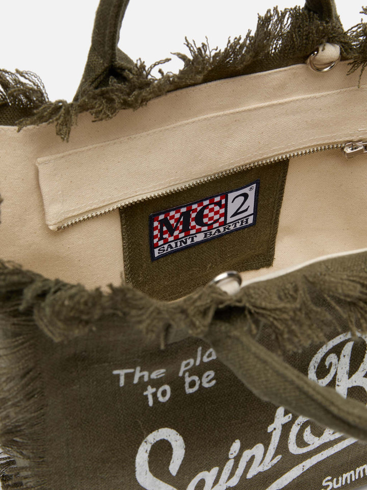 Colette Bag in 100% Military Green Linen