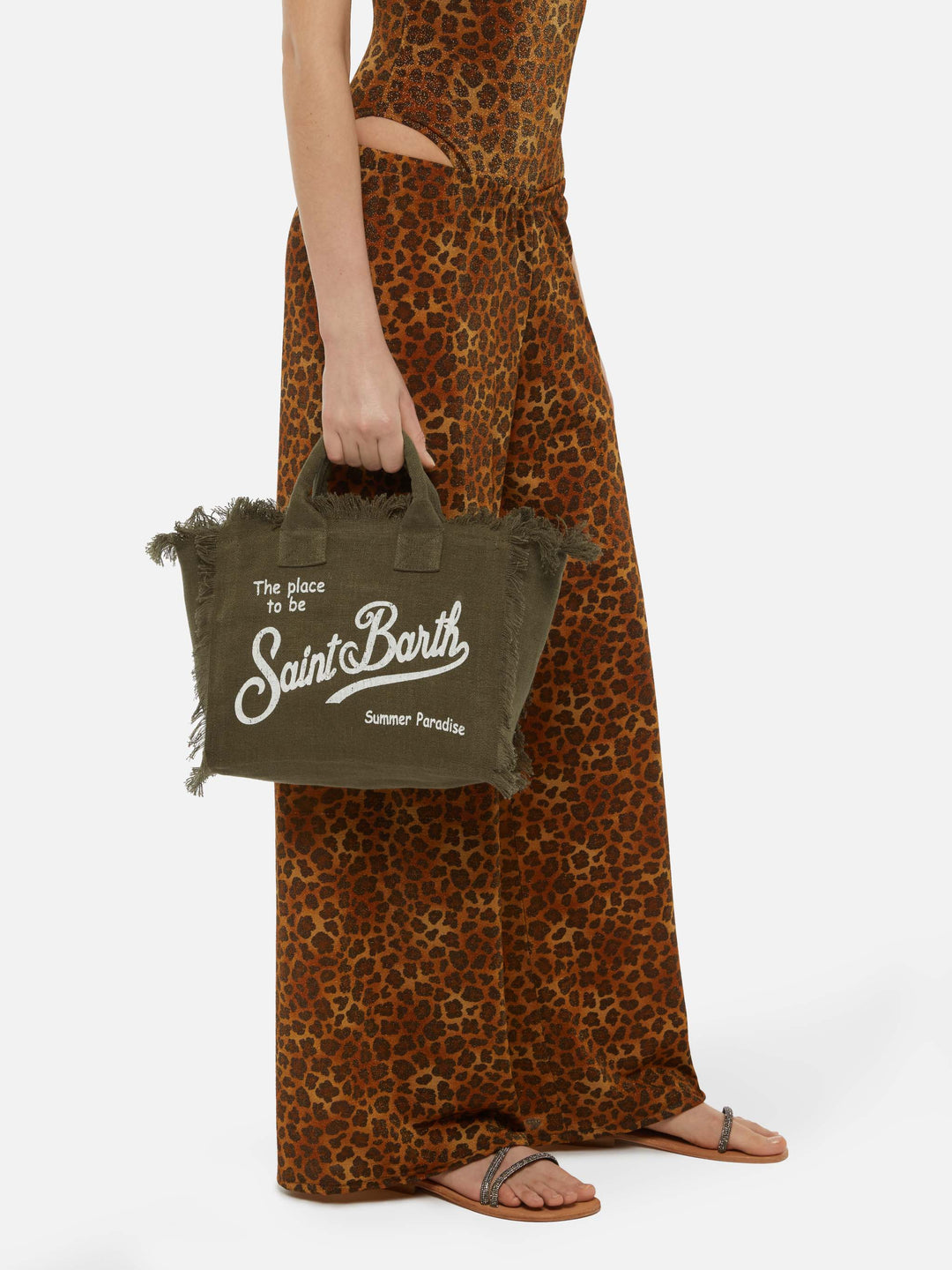 Colette Bag in 100% Military Green Linen