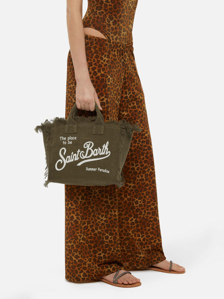 Colette Bag in 100% Military Green Linen