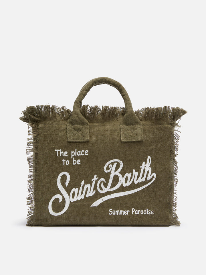 Colette Bag in 100% Military Green Linen