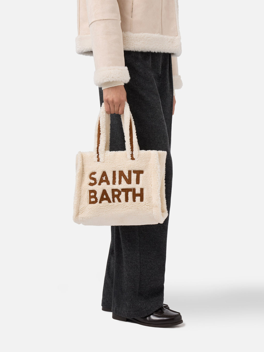 Colette White Teddy Bag with Logo