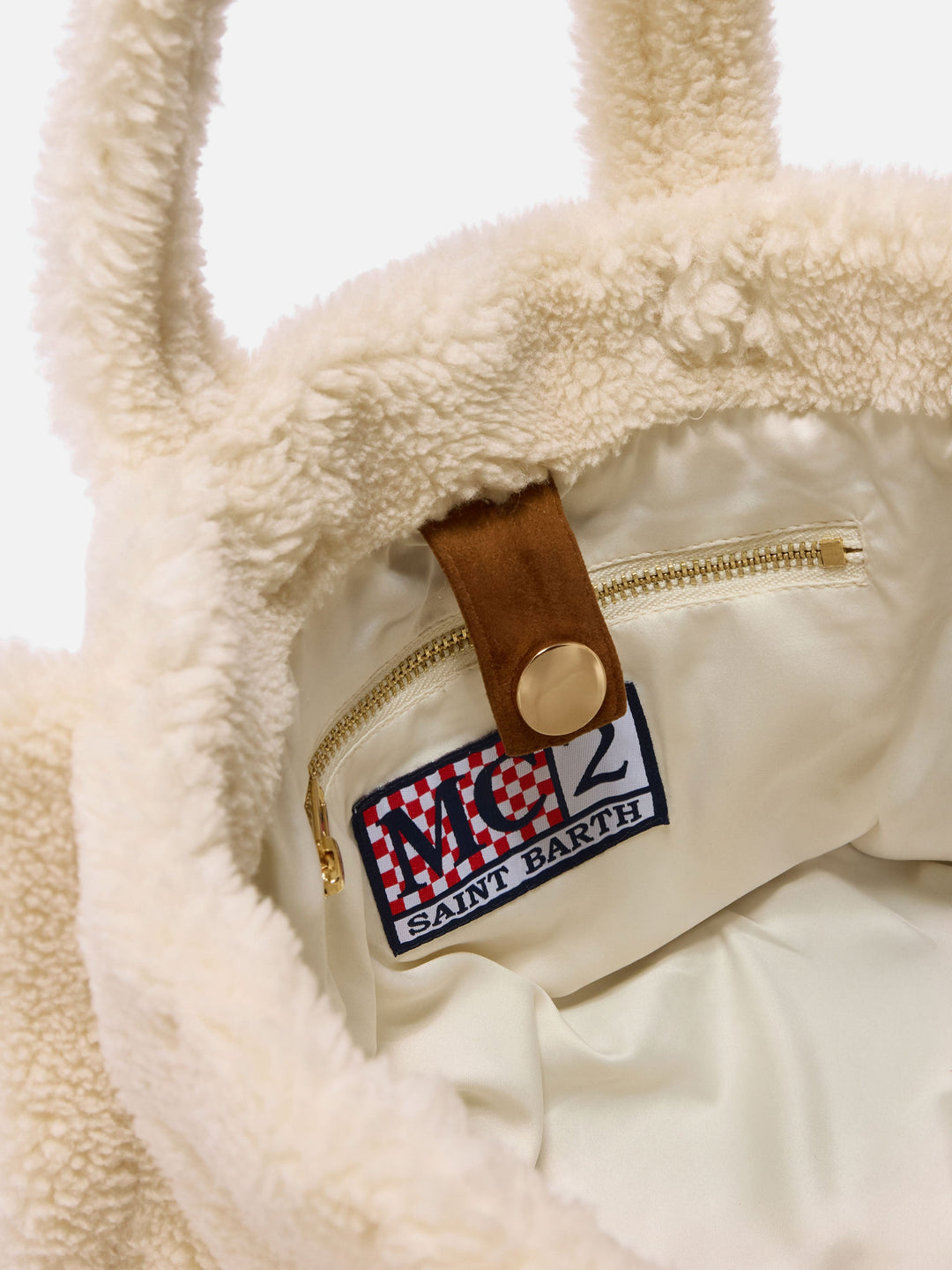 Colette White Teddy Bag with Logo