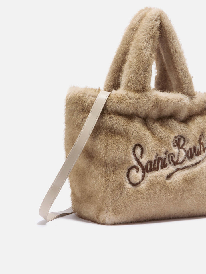 Colette Soft Beige Faux Fur Handbag
