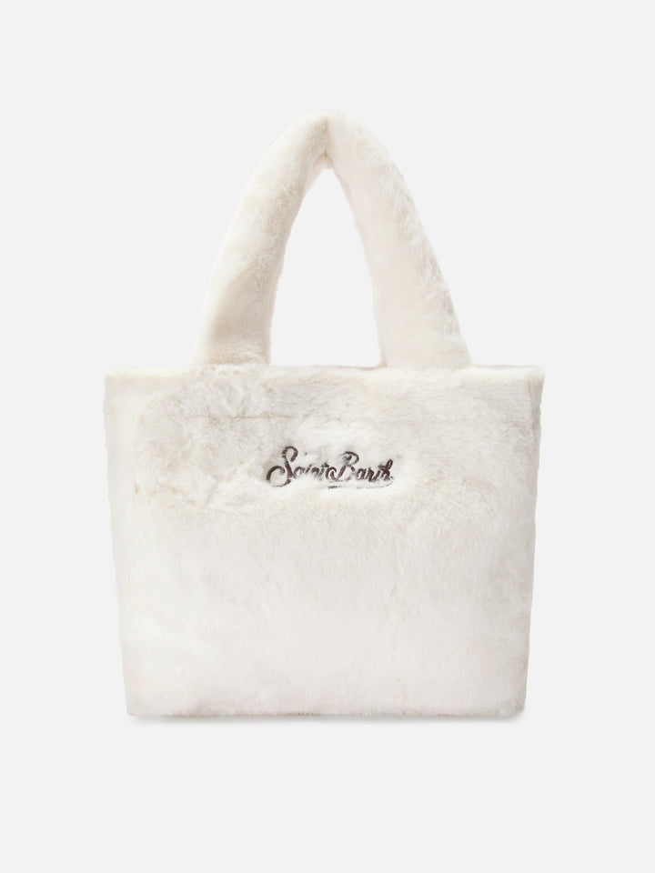 Colette Soft White Faux Fur Handbag