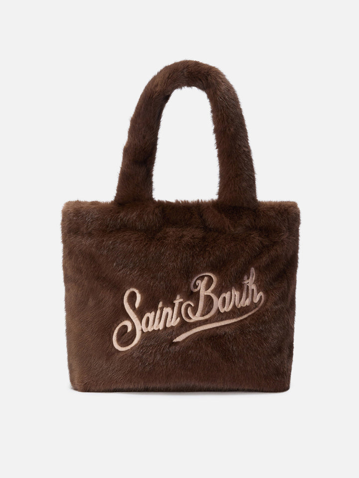Borsa a mano Colette Soft in morbido pellicciotto marrone