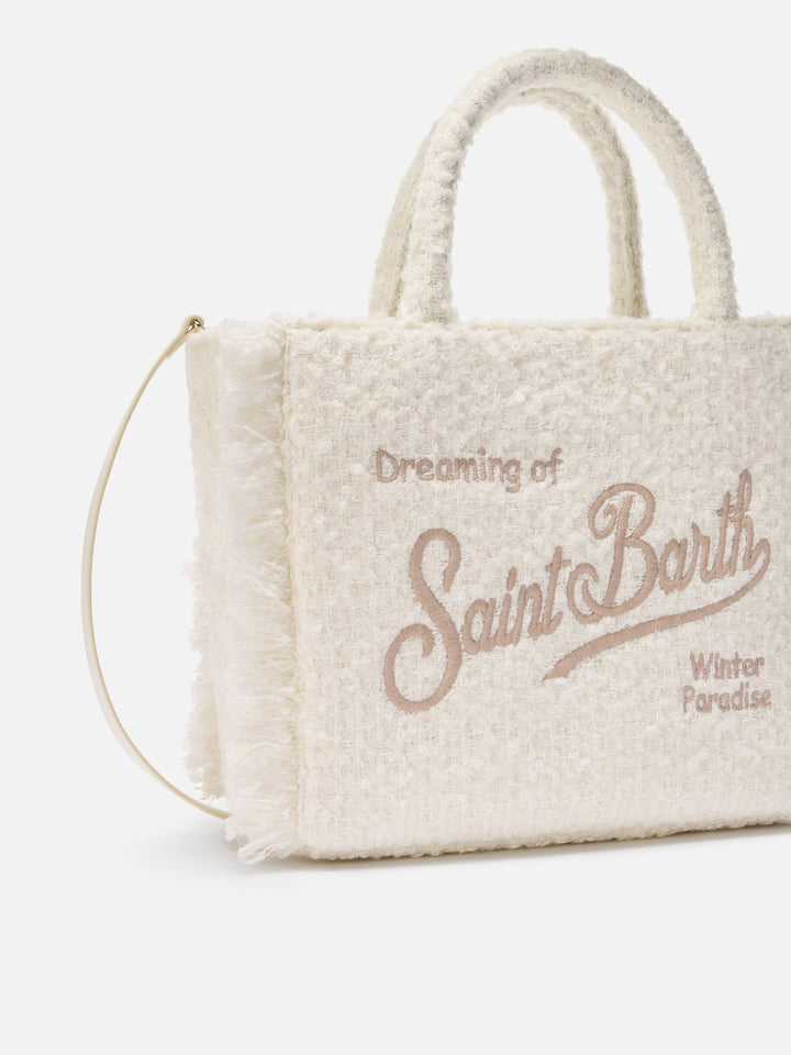 Colette Tweed White Wool Blend Handbag