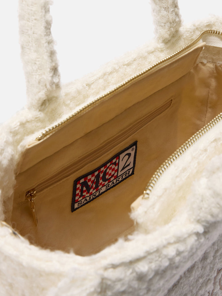 Colette Tweed White Wool Blend Handbag