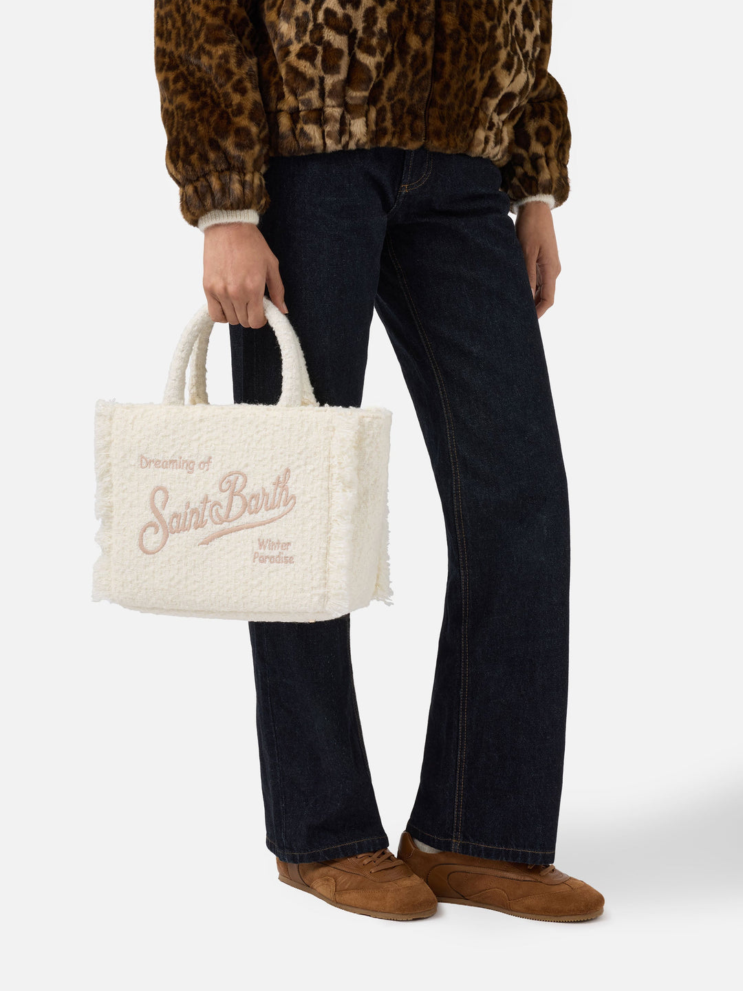Colette Tweed White Wool Blend Handbag