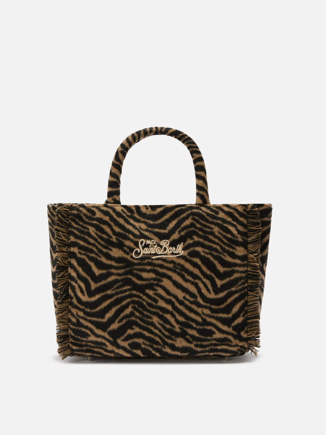 Colette Zebra Print Felt Bag