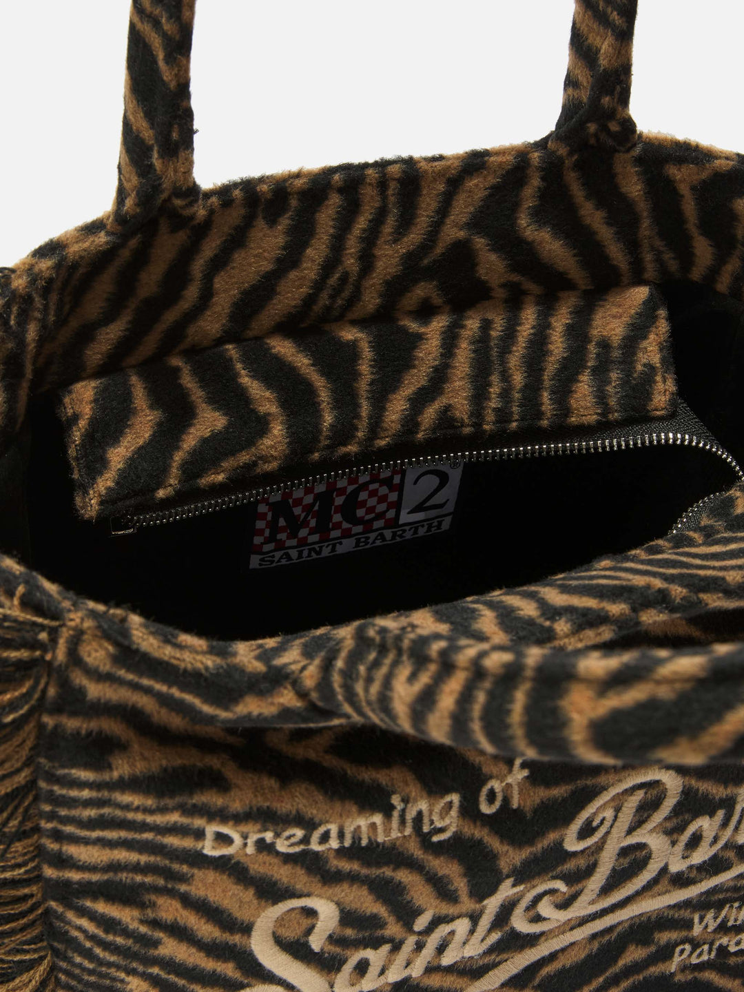 Colette Zebra Print Felt Bag