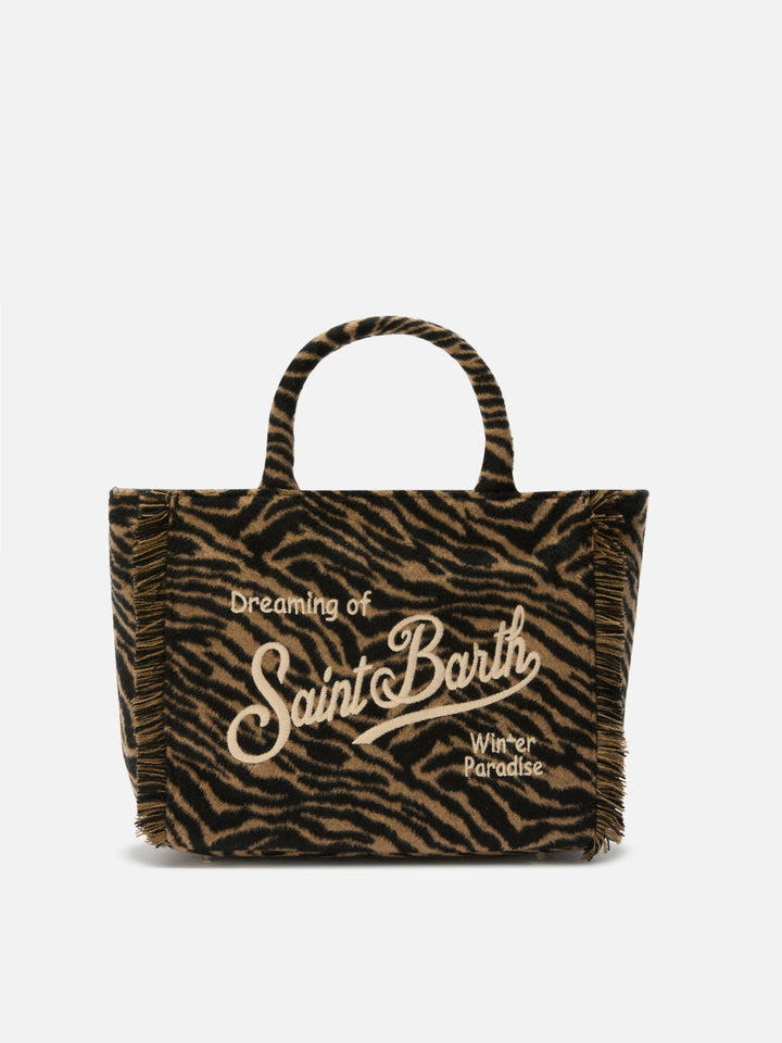 Colette Zebra Print Felt Bag