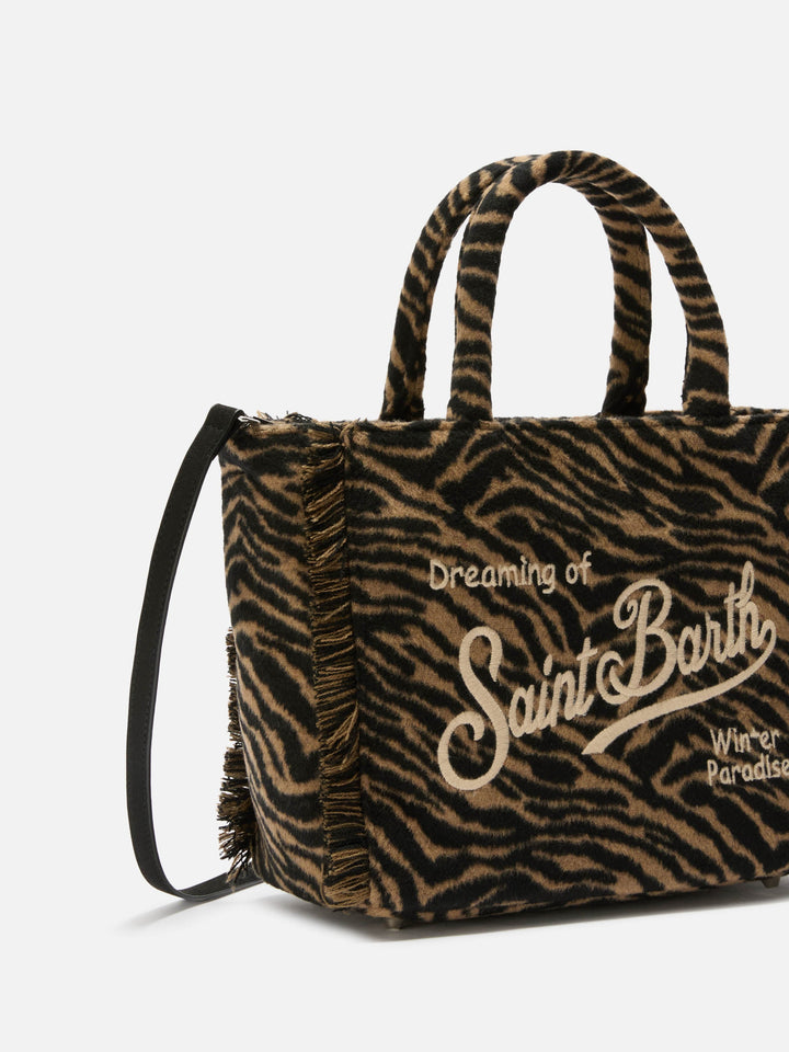 Colette Zebra Print Felt Bag
