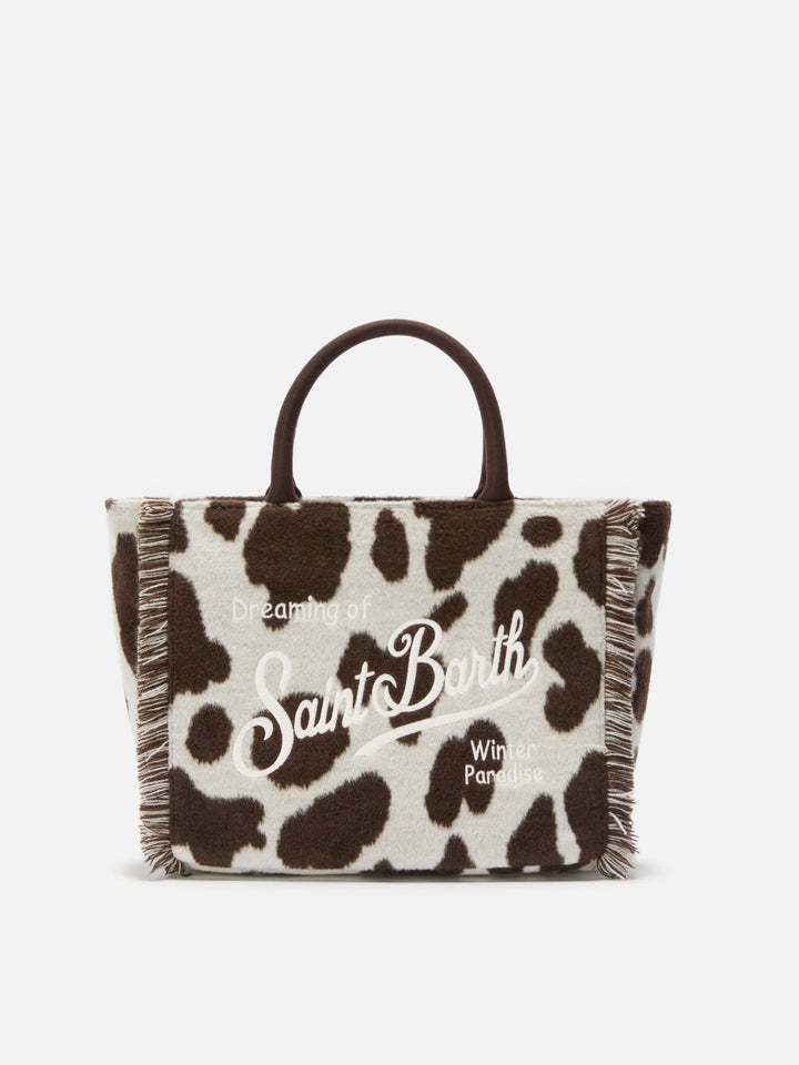 Colette Cow Print Felt Bag