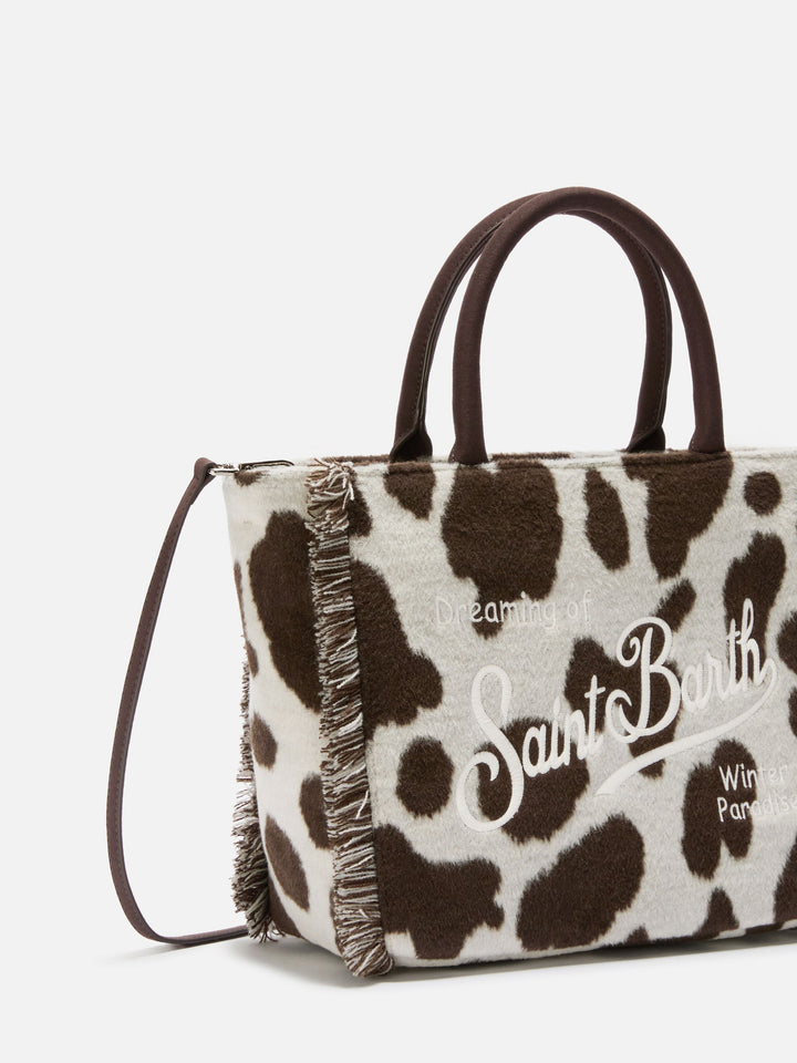 Colette Cow Print Felt Bag