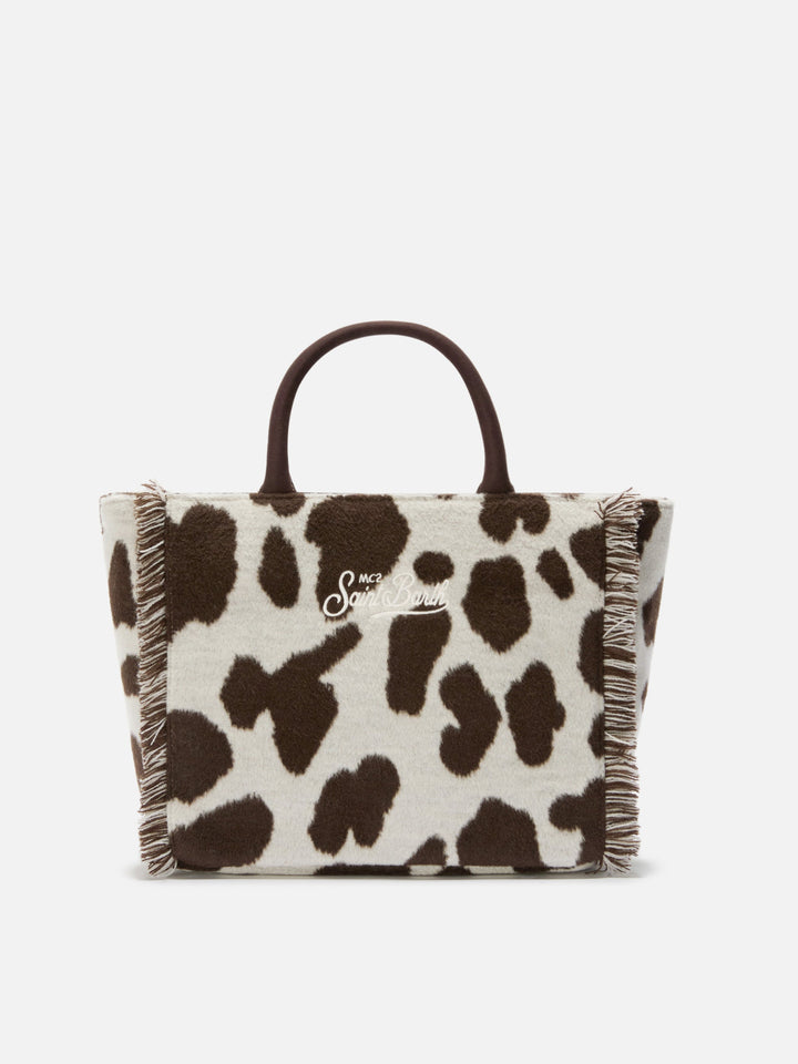 Colette Cow Print Felt Bag