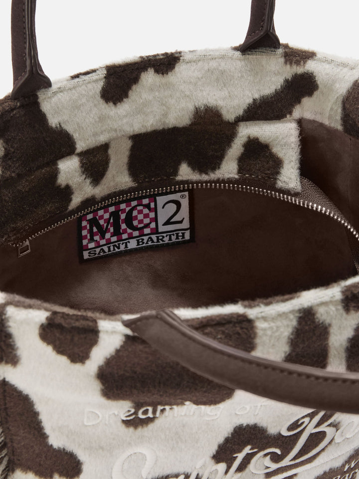 Colette Cow Print Felt Bag