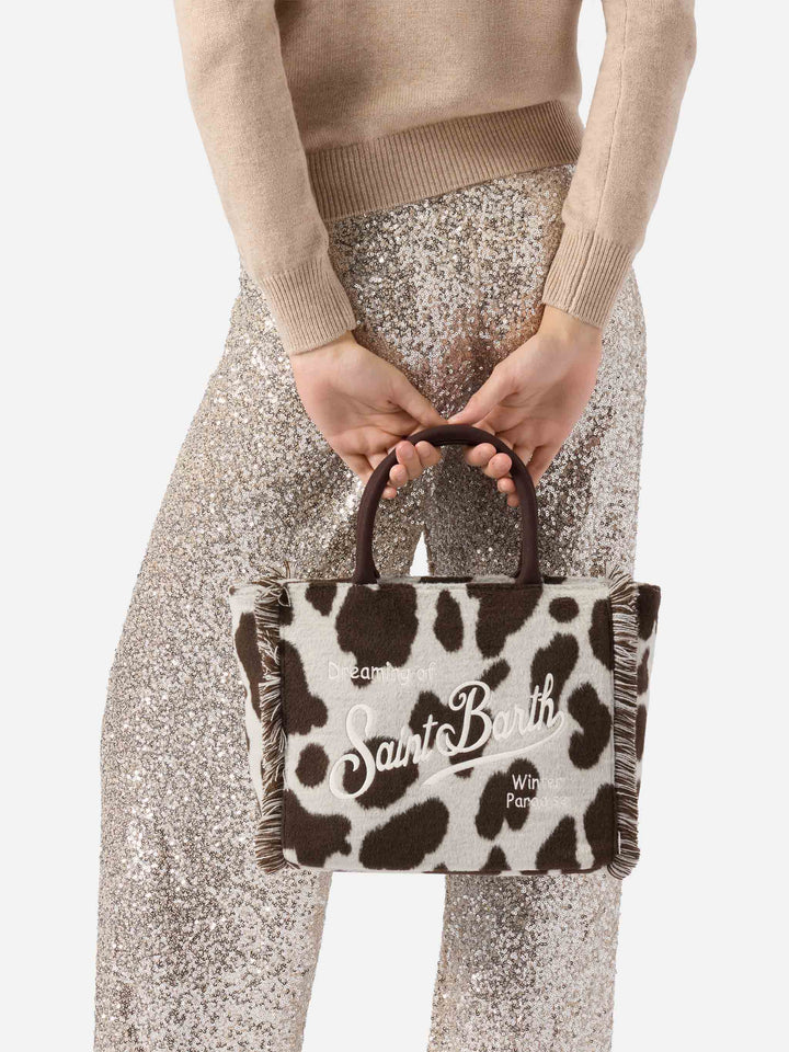 Colette Cow Print Felt Bag