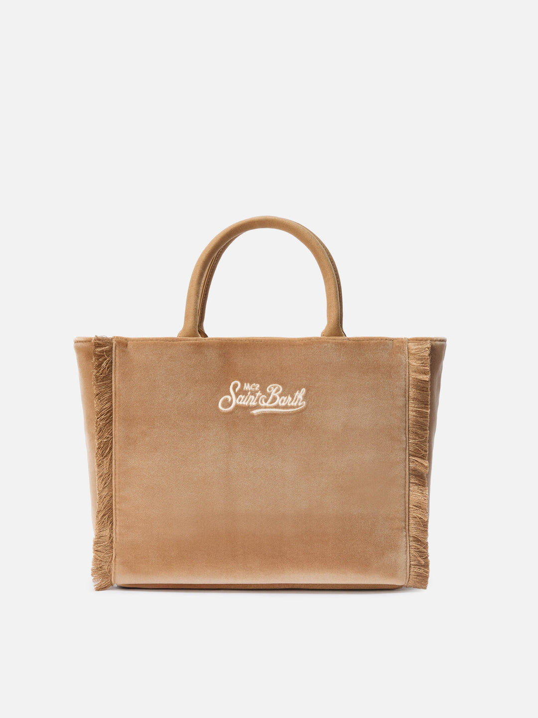 Colette Beige Velvet Handbag