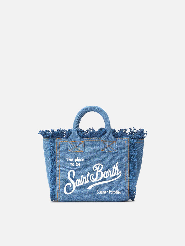 Mini Vanity Bag in Medium Wash Denim