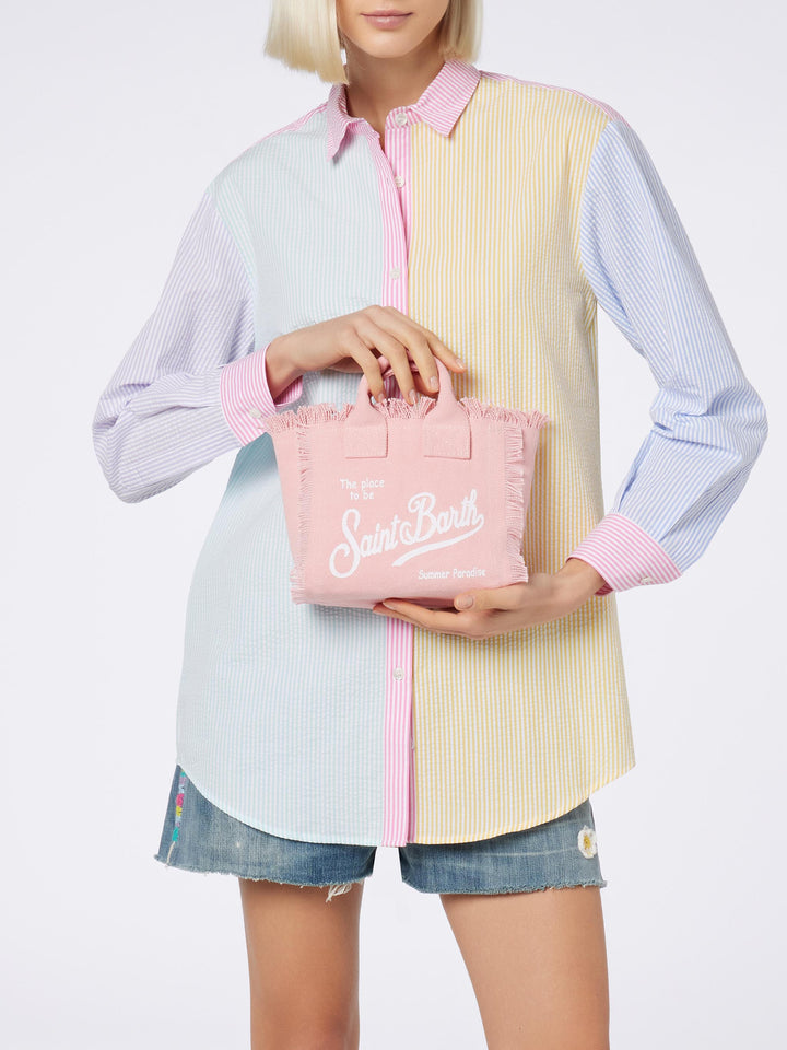 Mini Vanity Bag in Pink Cotton Canvas