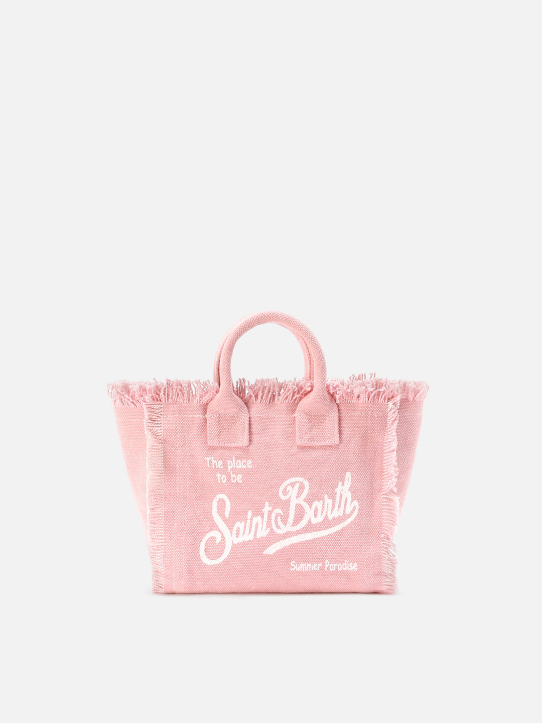 Mini Vanity Bag in Solid Pink Canvas