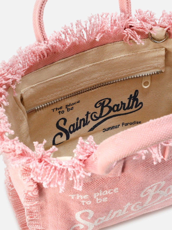 Mini Vanity Bag in Solid Pink Canvas