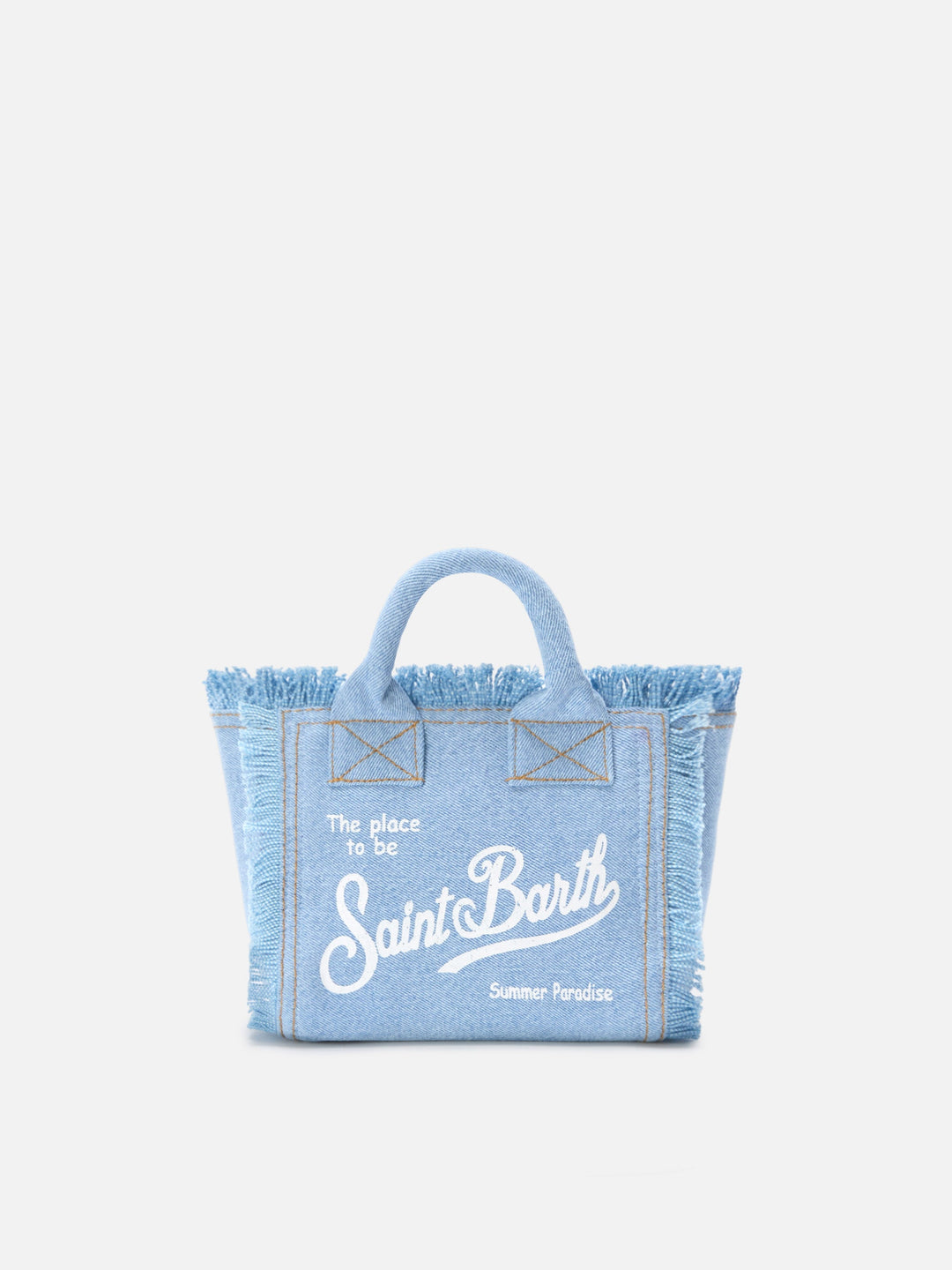 Mini Vanity Bag in Light Wash Denim