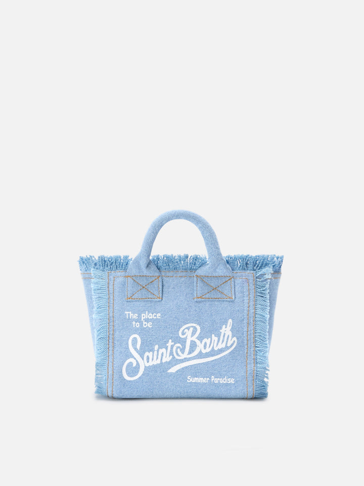 Mini Vanity Bag in Light Wash Denim