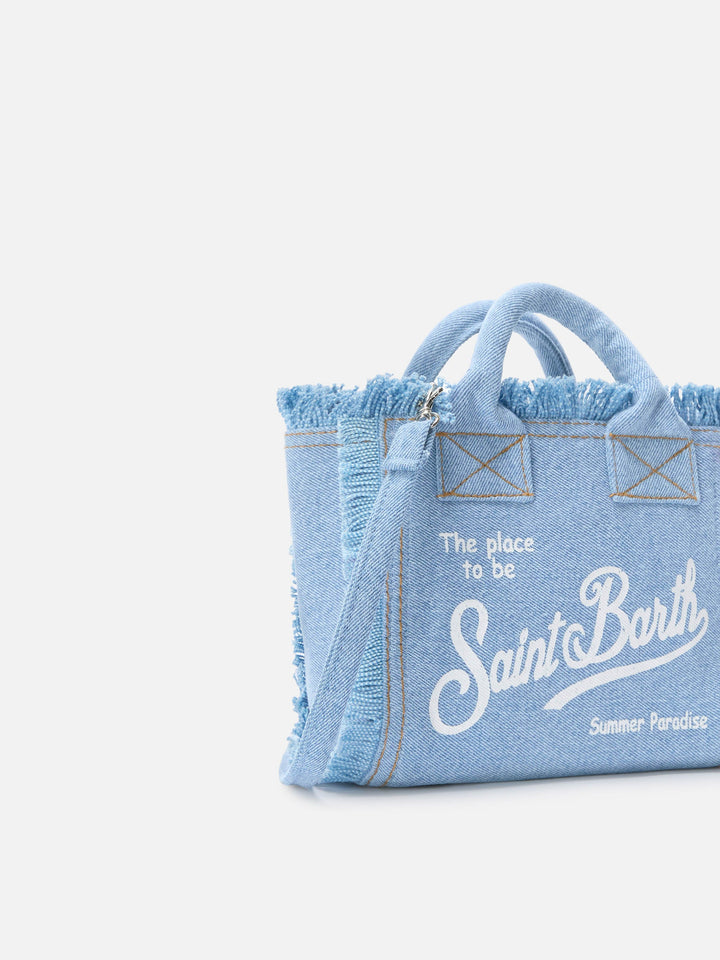 Mini Vanity Bag in Light Wash Denim