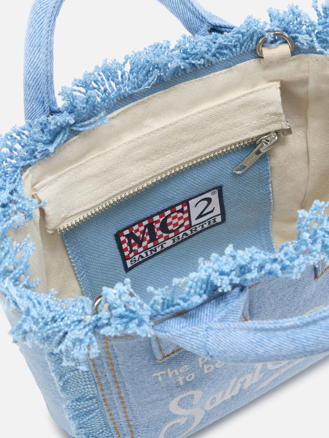 Mini Vanity Bag in Light Wash Denim