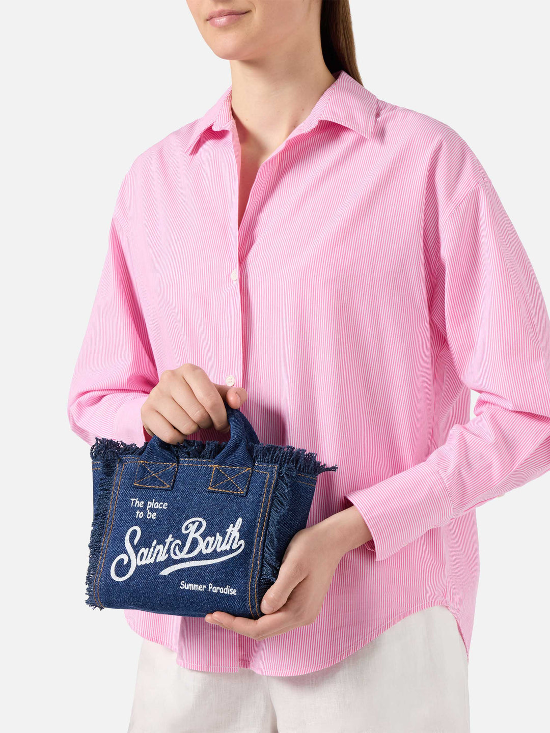 Mini Vanity Bag in Dark Wash Denim