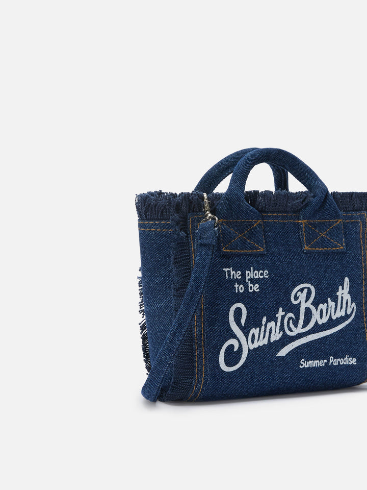 Mini Vanity Bag in Dark Wash Denim