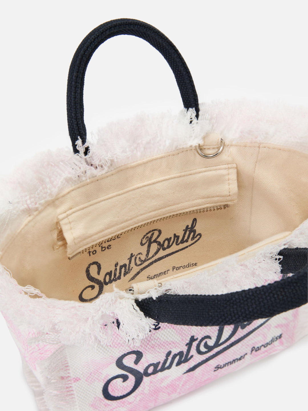 Mini Vanity Bag in Canvas with Pink Toile de Jouy Print
