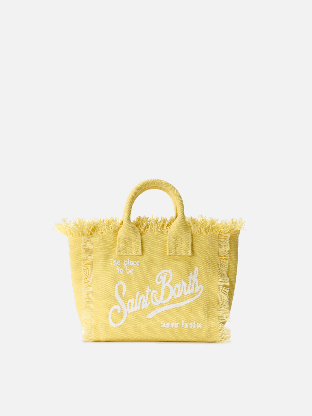 Mini Vanity Bag in Solid Light Yellow Canvas