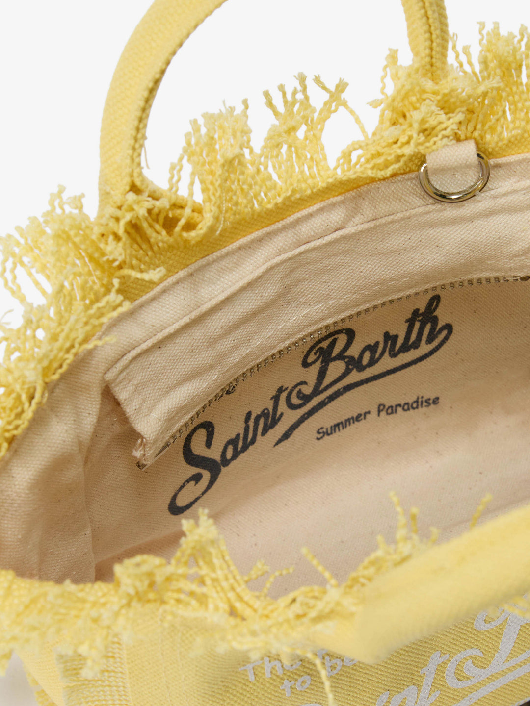 Mini Vanity Bag in Solid Light Yellow Canvas