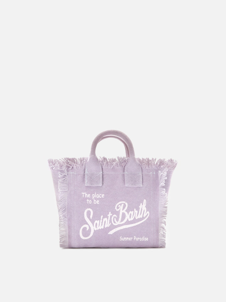 Mini Vanity Bag in Solid Lilac Canvas