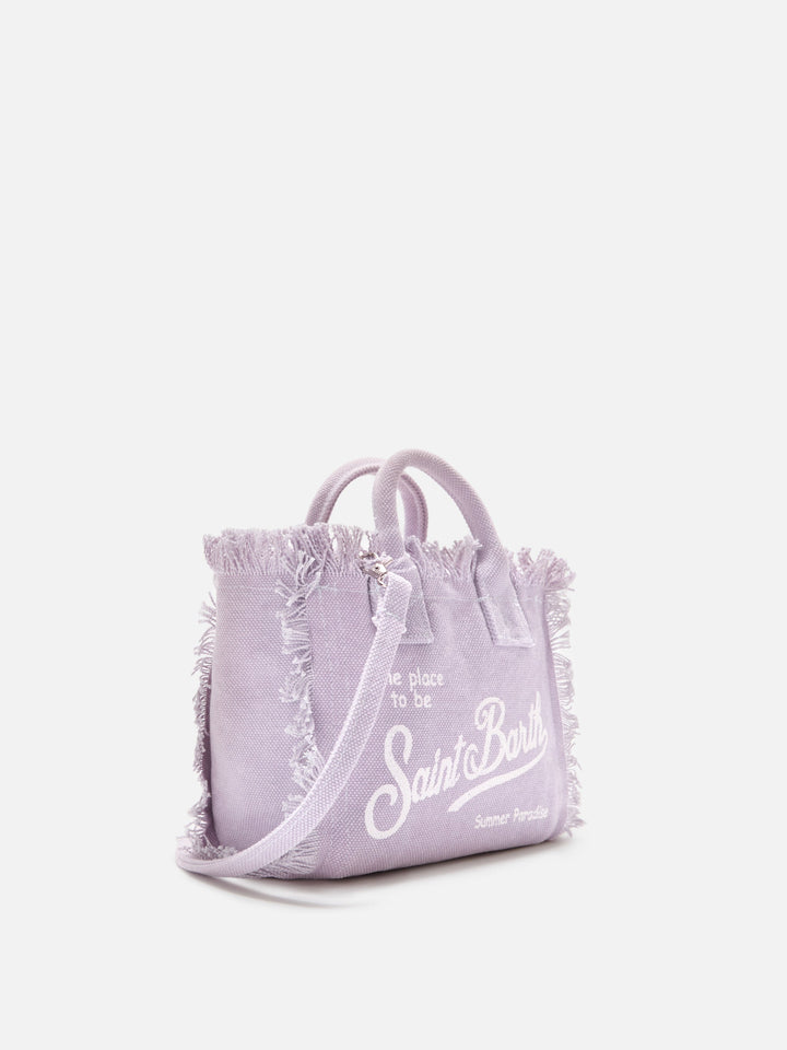 Mini Vanity Bag in Solid Lilac Canvas