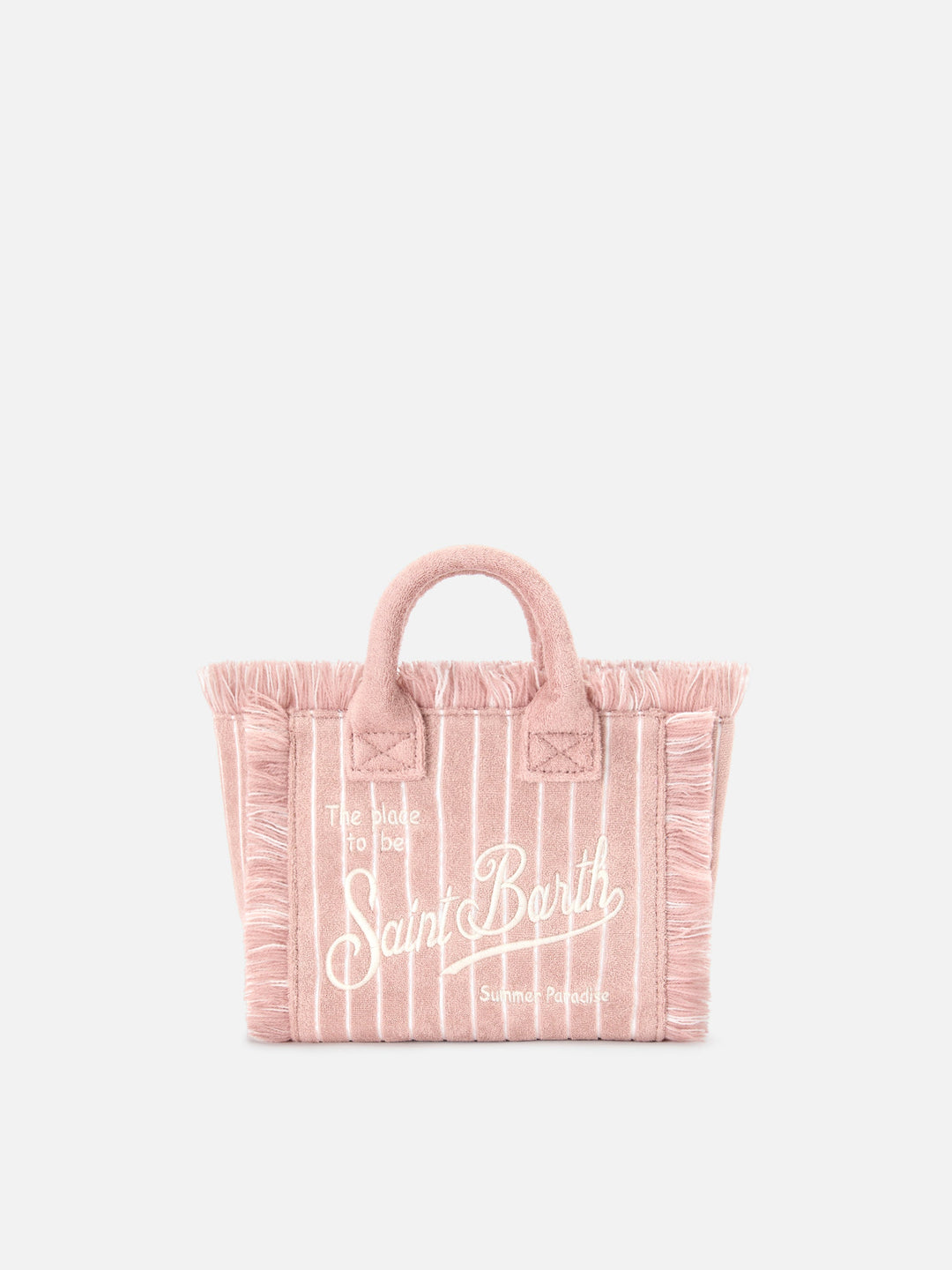 Mini Vanity Bag in Striped Pink Terry Cloth
