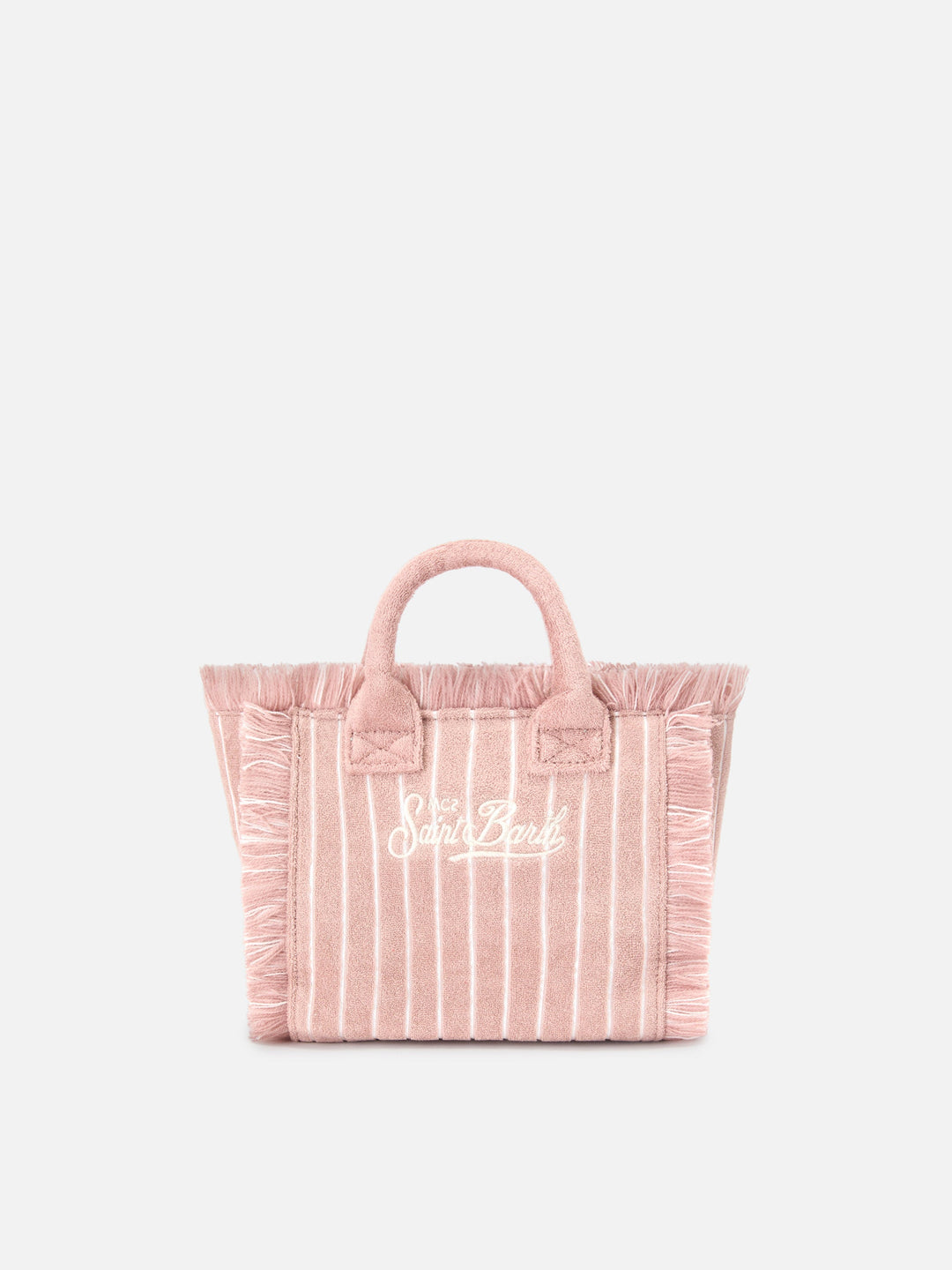 Mini Vanity Bag in Striped Pink Terry Cloth