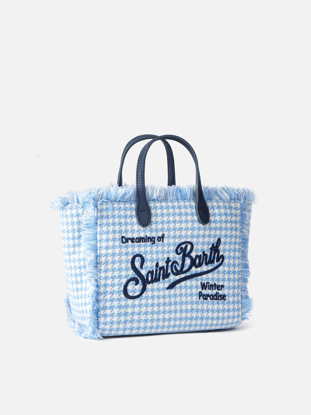 Shiny Houndstooth Mini Vanity Bag
