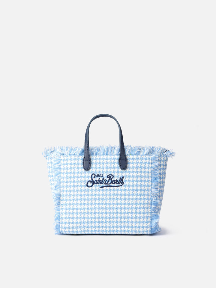 Shiny Houndstooth Mini Vanity Bag