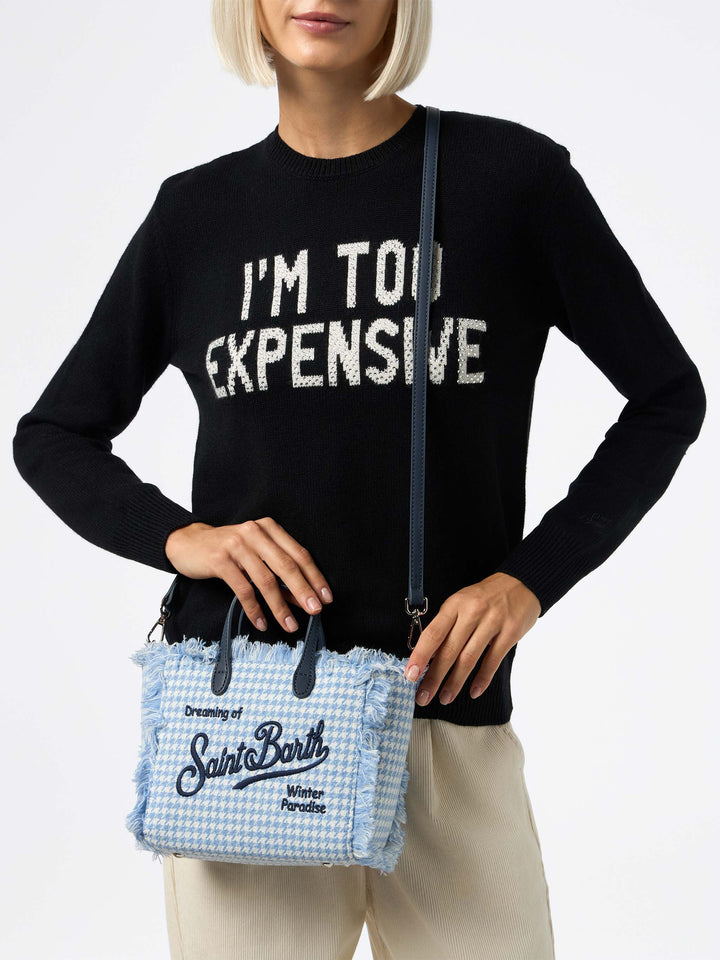 Shiny Houndstooth Mini Vanity Bag