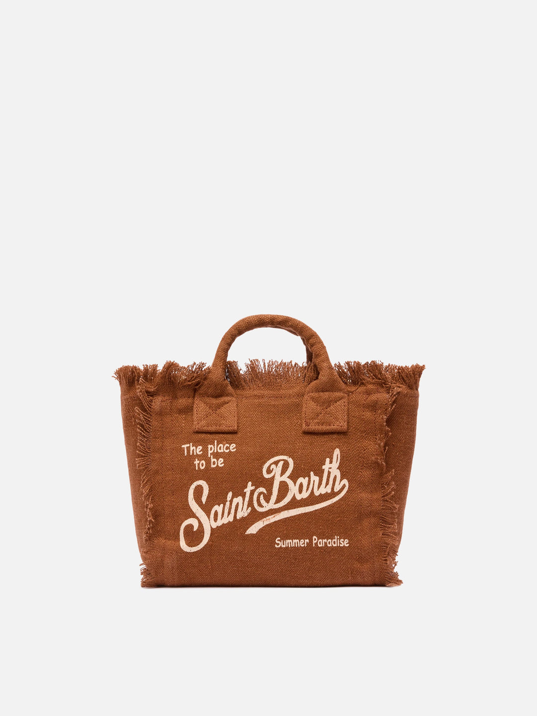 Mini Vanity Bag in 100% Brown Linen